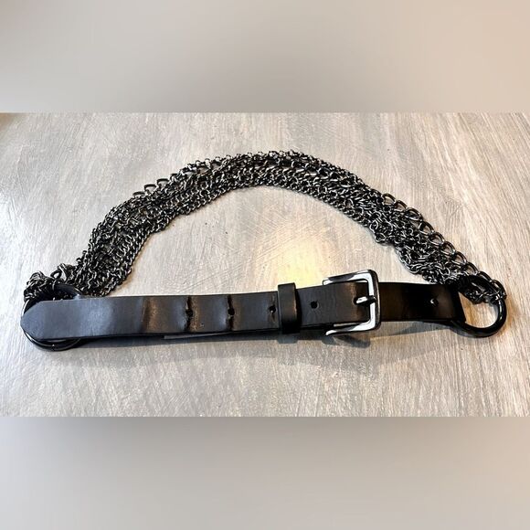 Black Belt with Chain by Ann Talor LOFT Size XS LOFT accessory - Picture 1 of 4